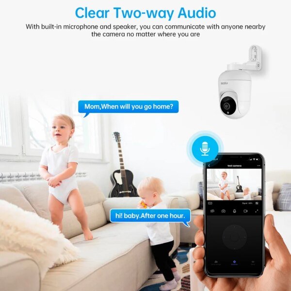Cámara IP WiFi FUERS 4K de 8 MP con soporte ajustable, cámara de vigilancia inalámbrica Tuya Smart Home Security, minicámara para monitor de bebé - Image 2