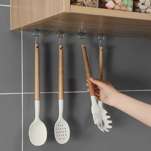 Ganchos adhesivos sin costuras transparentes de acrílico para el hogar, resistentes, autoadhesivos, para baño, cocina, con hebilla de garra, para colgar en la pared. - Image 6
