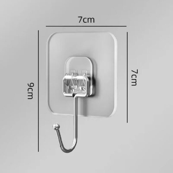 Ganchos adhesivos sin costuras transparentes de acrílico para el hogar, resistentes, autoadhesivos, para baño, cocina, con hebilla de garra, para colgar en la pared. - Image 2