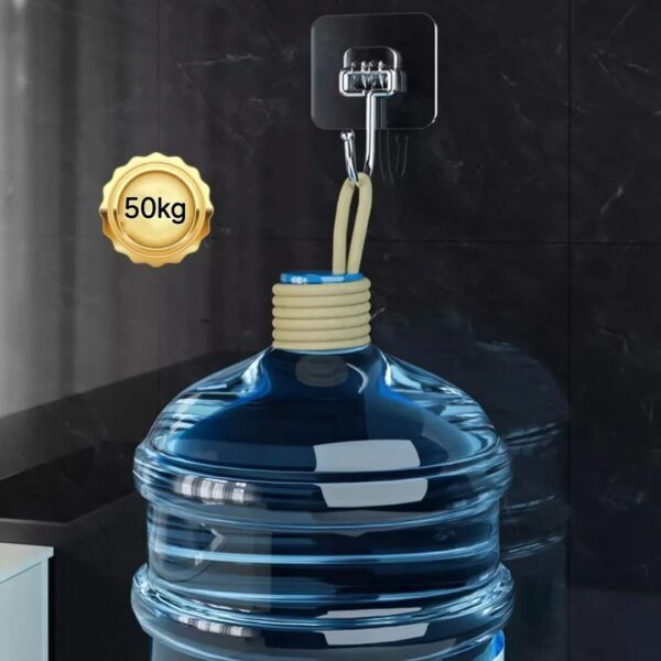 Ganchos adhesivos sin costuras transparentes de acrílico para el hogar, resistentes, autoadhesivos, para baño, cocina, con hebilla de garra, para colgar en la pared. - Image 5