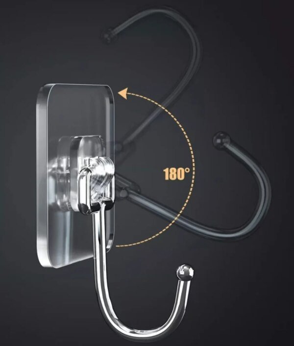 Ganchos adhesivos sin costuras transparentes de acrílico para el hogar, resistentes, autoadhesivos, para baño, cocina, con hebilla de garra, para colgar en la pared. - Image 3