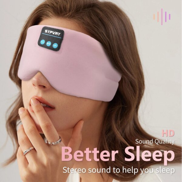Antifaz con auriculares Bluetooth para dormir para hombres y mujeres, antifaz inalámbrico para música, ideal para quienes duermen de lado y sufren de insomnio, regalo de viaje. - Image 4