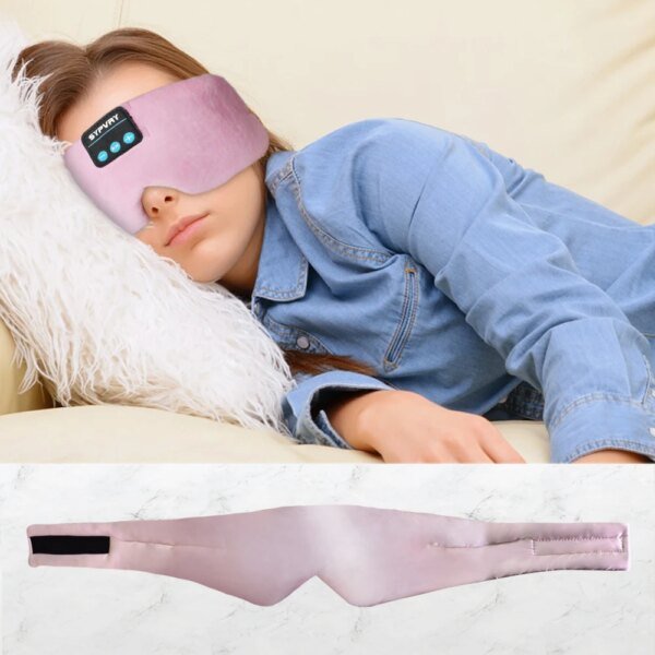 Antifaz con auriculares Bluetooth para dormir para hombres y mujeres, antifaz inalámbrico para música, ideal para quienes duermen de lado y sufren de insomnio, regalo de viaje.