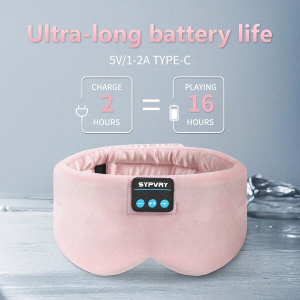 Antifaz con auriculares Bluetooth para dormir para hombres y mujeres, antifaz inalámbrico para música, ideal para quienes duermen de lado y sufren de insomnio, regalo de viaje. - Image 3