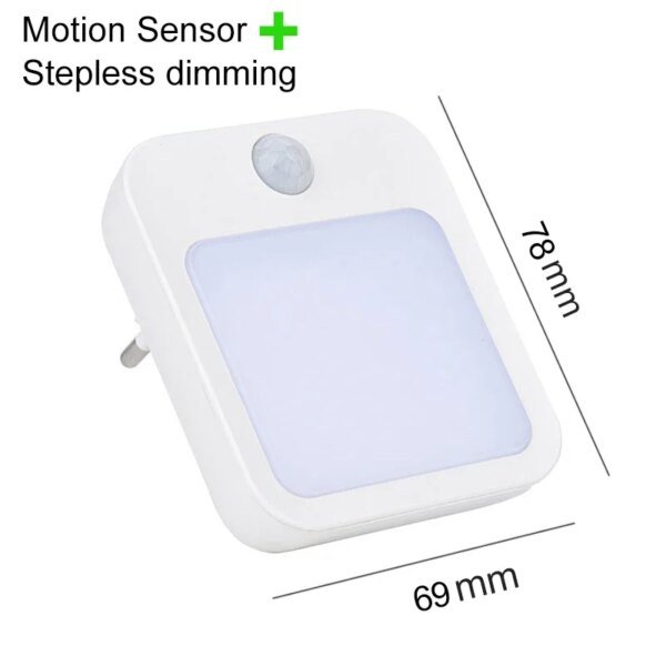 Luz nocturna con sensor de movimiento y luz LED, enchufe europeo, luz nocturna inalámbrica para niños, mesita de noche y dormitorio. - Image 5