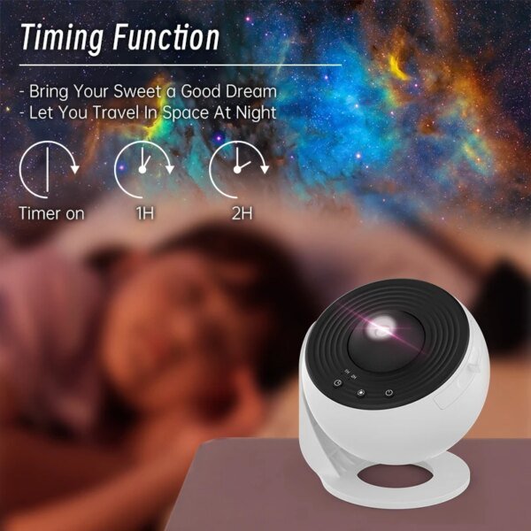 Proyector de galaxia con luz nocturna y cielo estrellado, lámpara de planetario con rotación de 360° para dormitorio infantil, regalo de San Valentín, decoración de boda - Image 3