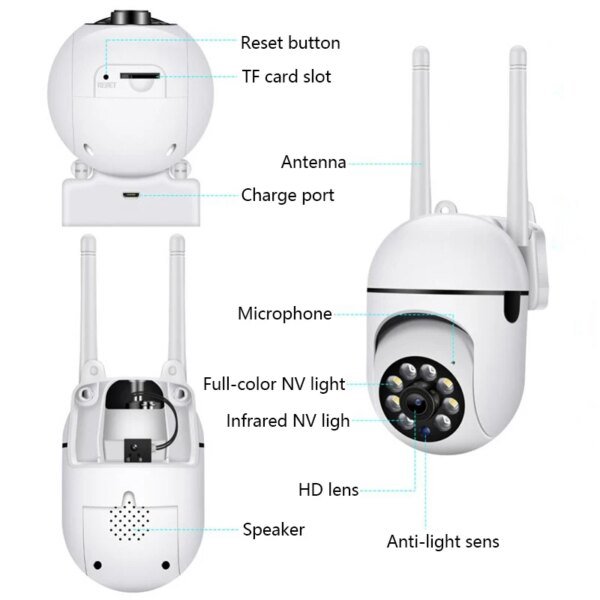 Cámara de vigilancia de seguridad inalámbrica IP Wifi de 8 MP, PTZ, zoom 4X, seguimiento de audio bidireccional, cámara HD nocturna a color - Image 2