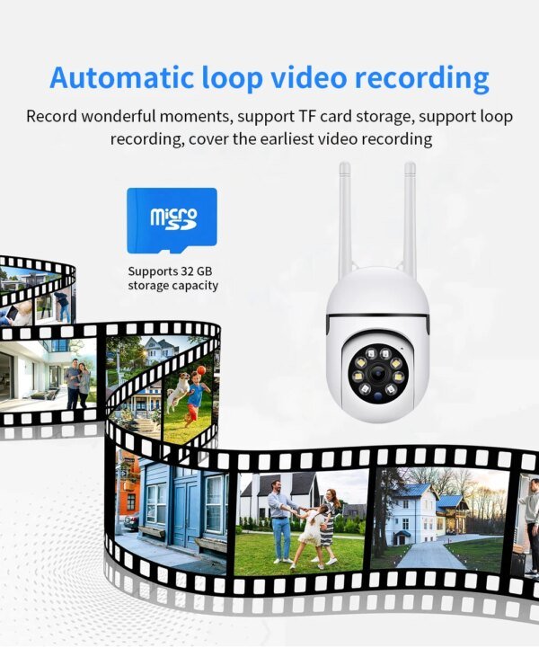 Cámara de vigilancia de seguridad inalámbrica IP Wifi de 8 MP, PTZ, zoom 4X, seguimiento de audio bidireccional, cámara HD nocturna a color - Image 5