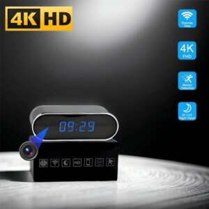 Nueva versión mejorada, mini cámara 4K FHD, claridad mejorada, visión nocturna por infrarrojos, detección móvil, visualización remota WIFI
