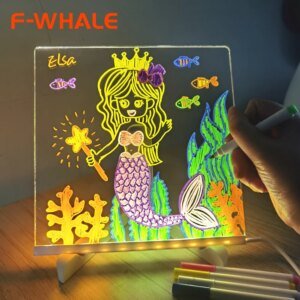 Lámpara LED personalizada, tablero acrílico para mensajes, borrable por USB, para niños, luz de noche para dormitorio, regalo de cumpleaños para niños.
