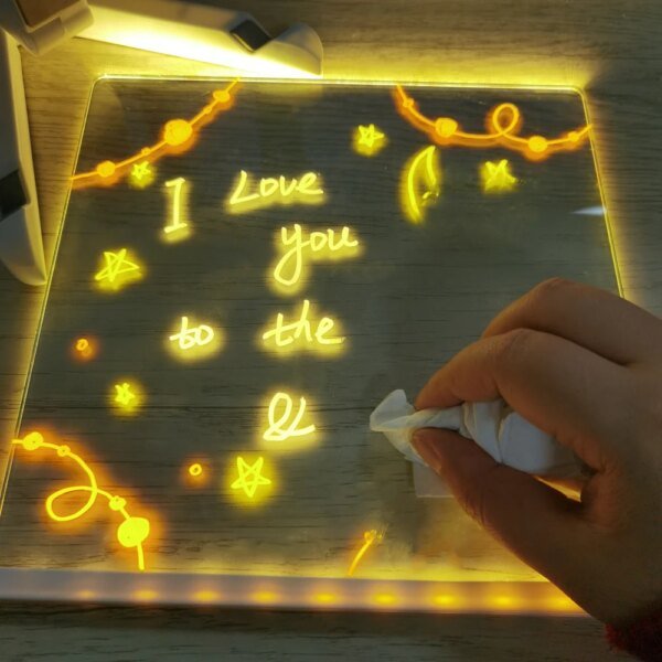 Lámpara LED personalizada, tablero acrílico para mensajes, borrable por USB, para niños, luz de noche para dormitorio, regalo de cumpleaños para niños. - Image 5