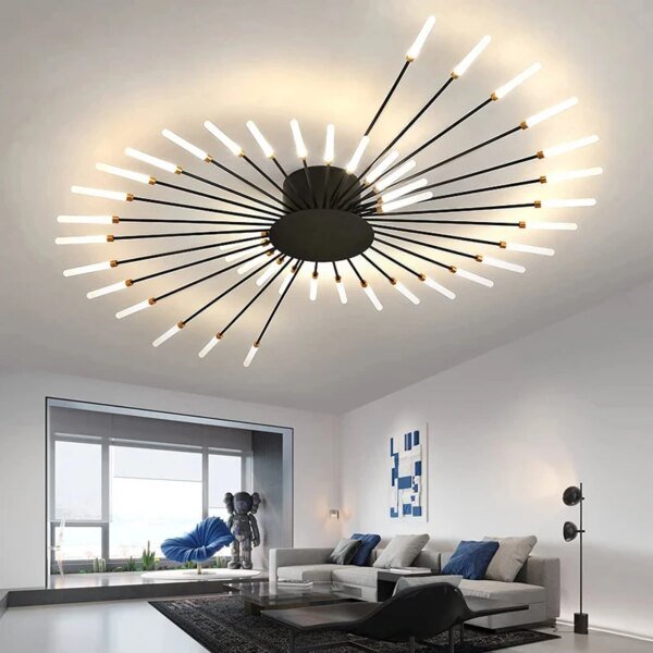 Lámpara de techo LED moderna para sala de estar, comedor, dormitorio, diseño de fuegos artificiales nórdicos, decoración del hogar, iluminación interior - Image 2