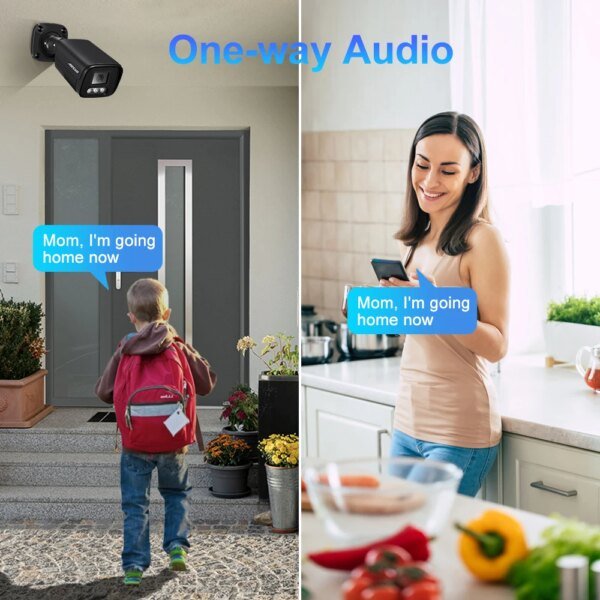 Cámara IP 4K de 8 MP para exteriores con reconocimiento facial IA, H.265, ONVIF, color negro, CCTV, RTSP, visión nocturna a color, POE de 4 MP, audio humano. - Image 4