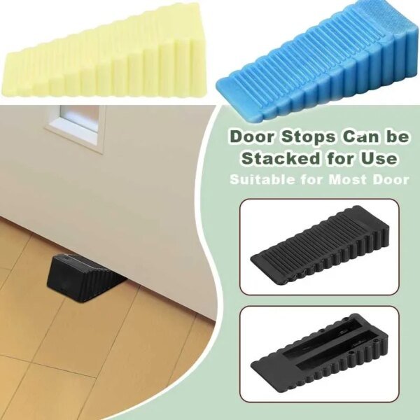 Tope de puerta de silicona de seguridad, tope de cuña, tope de puerta, tope de puerta para oficinas en casa, retenedor trasero de puerta, tope de impacto, topes de goma, sin taladro - Image 6