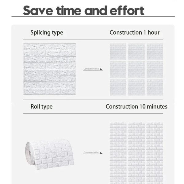 Papel tapiz 3D autoadhesivo de espuma antigua de 70 cm x 1/5/10 m, impermeable, para pared, para sala de estar y dormitorio - Image 4