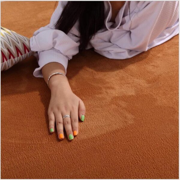 Alfombras de terciopelo coral para la decoración moderna de la sala de estar, alfombra de felpa corta y gruesa, alfombra de juego para niños, alfombra para gatear, cojín para balcón - Image 3