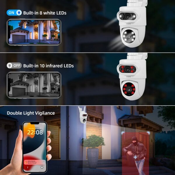 FUERS 5K 10MP Dual Lens IP Camera Tuya Smart Home Security Auto Tracking Wireless Alarm WIFI CCTV Surveillance Outdoor Camera - Image 3