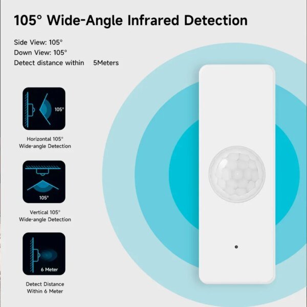 Sensor de movimiento PIR Tuya WiFi Zigbee para casa inteligente, detector infrarrojo corporal, seguridad, vida inteligente, compatible con Alexa y Google Home. - Image 4