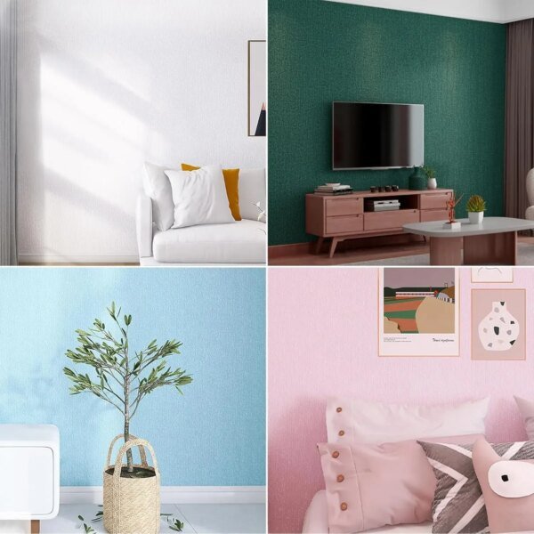 Papel tapiz de lino autoadhesivo 3D, pegatinas de pared impermeables continuas para sala de estar, dormitorio, armario de cocina, pegatinas de pared impermeables - Image 6