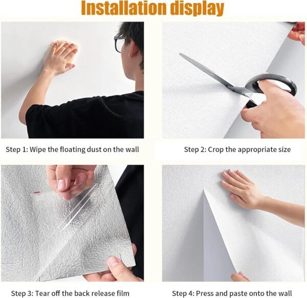 Papel tapiz de lino autoadhesivo 3D, pegatinas de pared impermeables continuas para sala de estar, dormitorio, armario de cocina, pegatinas de pared impermeables - Image 4