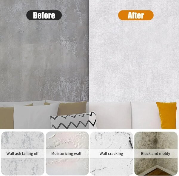 Papel tapiz de lino autoadhesivo 3D, pegatinas de pared impermeables continuas para sala de estar, dormitorio, armario de cocina, pegatinas de pared impermeables - Image 5