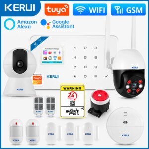 Sistema de alarma KERUI W181, seguridad para el hogar, WIFI, GSM, alarma Tuya, detector de movimiento inteligente, sensor de puerta, antirrobo, cámara IP, compatible con Alexa y Google.