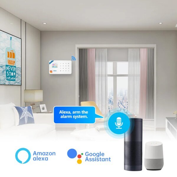 Sistema de alarma KERUI W181, seguridad para el hogar, WIFI, GSM, alarma Tuya, detector de movimiento inteligente, sensor de puerta, antirrobo, cámara IP, compatible con Alexa y Google. - Image 5