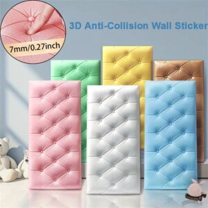 Pegatinas de pared 3D autoadhesivas, gruesas, tatami, anticolisión, para dormitorio infantil, sala de estar, cojín de espuma suave
