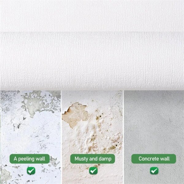 Papel pintado de lino autoadhesivo impermeable y extraíble de 50 cm x 5 m para decoración de pared de dormitorio y salón. - Image 4