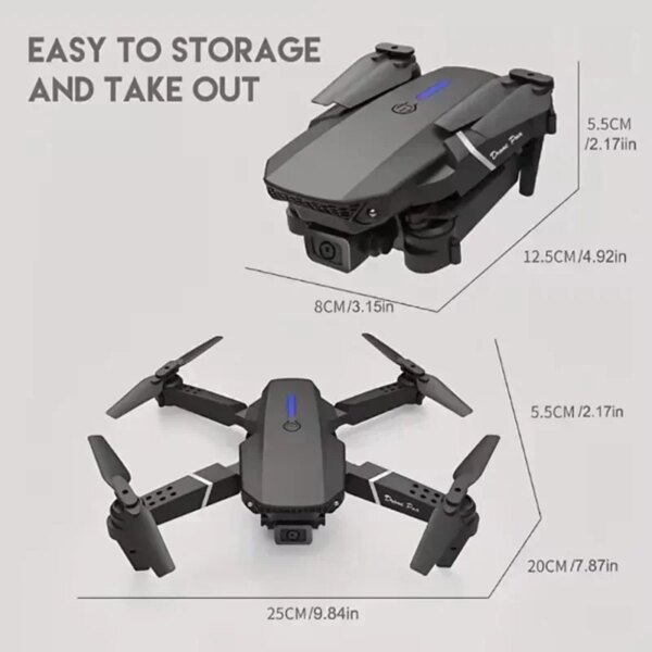 Dron RC E88Pro 4K profesional con cámara HD gran angular 1080P, helicóptero plegable, WIFI, FPV, retención de altura, juguete de regalo, 2024 - Image 5