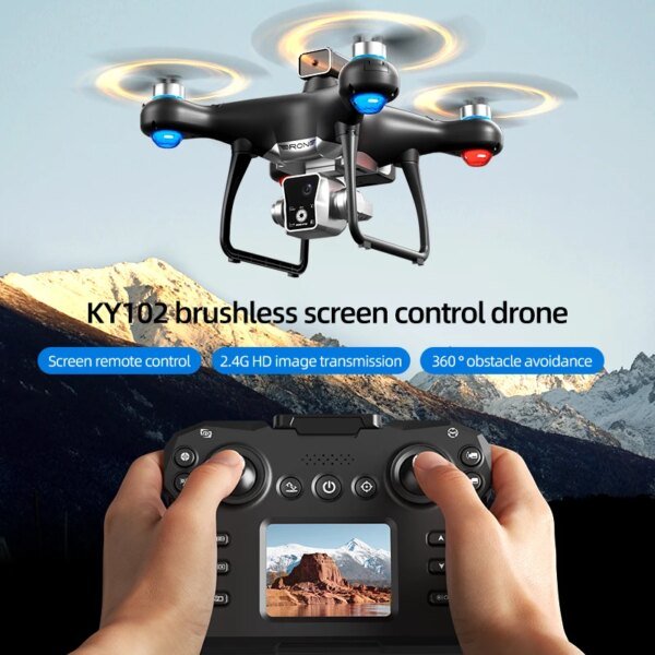 Dron Xiaomi KY102 MAX profesional con cámara dual HD, control de pantalla, sin escobillas, cuadricóptero RC, juguete de 10000 m - Image 3