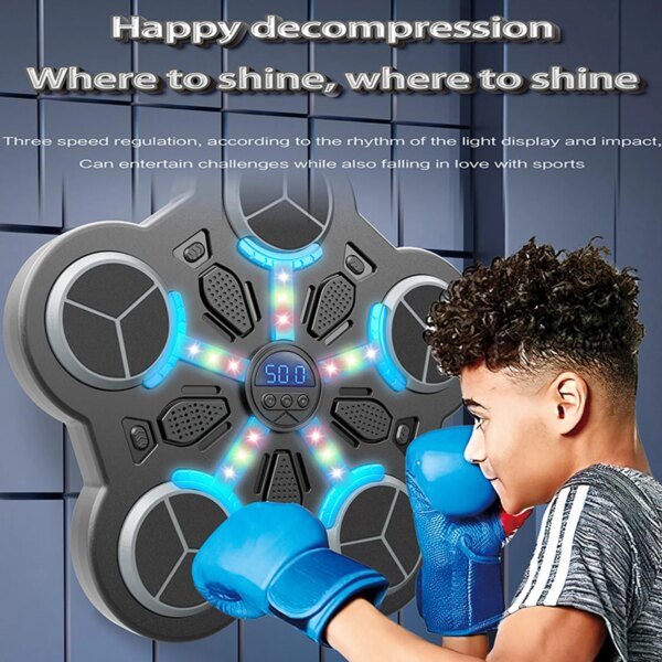 Máquina de boxeo musical para adultos y niños, ideal para deportes, fitness, entrenamiento de boxeo en casa, máquina de boxeo montada en la pared. - Image 3