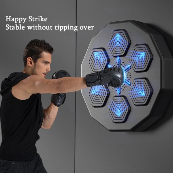 Entrenador de boxeo con música inteligente, objetivo electrónico de entrenamiento de boxeo, saco de arena para colgar en la pared, compatible con Bluetooth para niños y adultos.