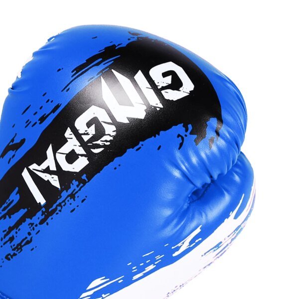 1 par de guantes de boxeo para adultos, para entrenamiento de boxeo, sparring, cómodos y ajustables, protectores de manos, color negro, rojo y azul. - Image 5