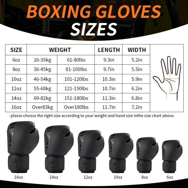 Guantes de boxeo profesionales para adultos, de 8/10/12/14/16 oz, para Sanda, Muay Thai, para entrenamiento de hombres y mujeres, saco de arena, lucha libre, MMA - Image 2
