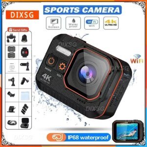 Cámara de acción 4K HD Wifi de 60 FPS y gran angular de 170° para deportes al aire libre, impermeable, para casco de bicicleta y motocicleta, con pantalla LED