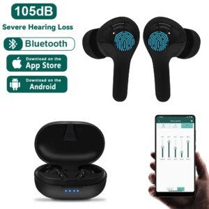 Audífonos digitales para personas mayores con sordera, 12 canales, control por aplicación, amplificador de sonido Bluetooth, reducción de ruido.