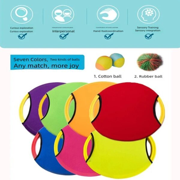 Juguete sensorial de entrenamiento de lanzamiento de círculo de rebote de 35 cm para niños, juegos al aire libre, entrenamiento de equilibrio, juguetes educativos de aprendizaje para niños. - Image 6