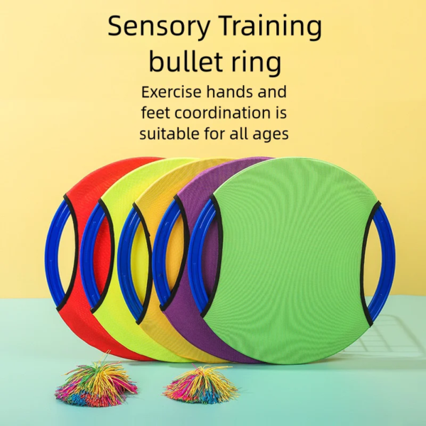 Juguete sensorial de entrenamiento de lanzamiento de círculo de rebote de 35 cm para niños, juegos al aire libre, entrenamiento de equilibrio, juguetes educativos de aprendizaje para niños. - Image 3
