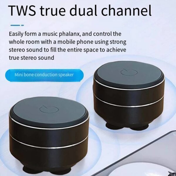 Altavoz inalámbrico de conducción ósea con ventosa, sonido TWS de alta fidelidad, graves mejorados, bucle portátil, resonancia y audio dinámico. - Image 3