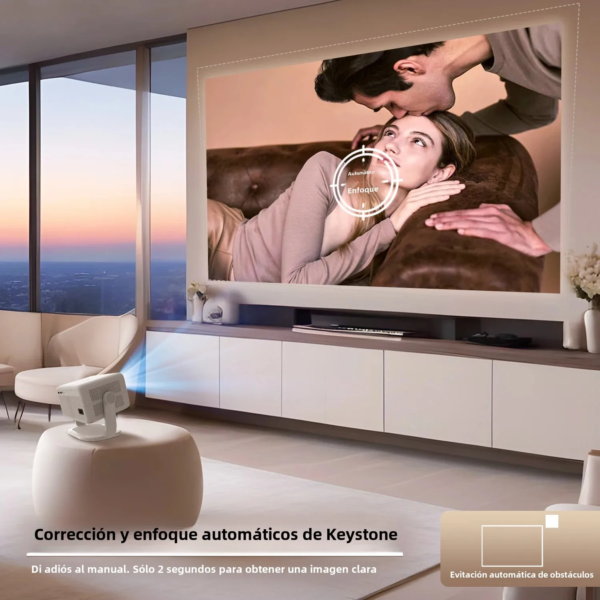 Proyector Magcubic Native 1080P 650ANSI 4K Android 11 L018 de 360° con enfoque trapezoidal automático, Air Mouse, Wifi6 BT5.2, portátil para exteriores - Image 4