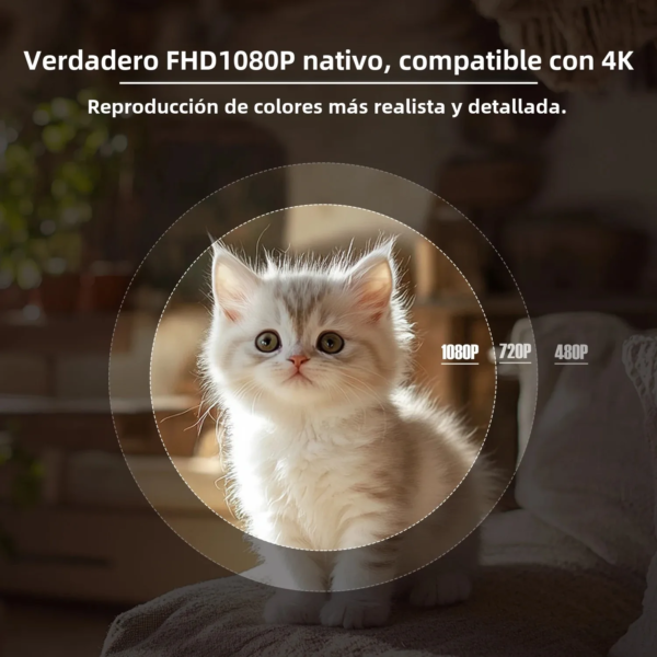 Proyector Magcubic Native 1080P 650ANSI 4K Android 11 L018 de 360° con enfoque trapezoidal automático, Air Mouse, Wifi6 BT5.2, portátil para exteriores - Image 6