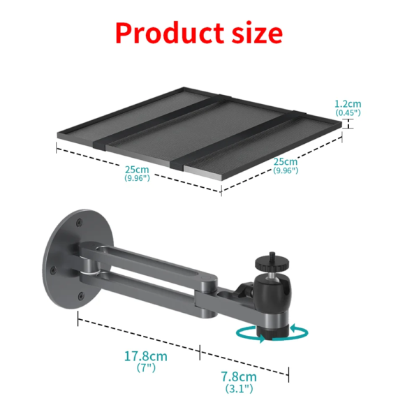 Soporte para proyector de aleación de aluminio resistente, soporte de montaje en pared para artículos con orificio para tornillo universal de 1/4 de pulgada, capacidad de carga de 10 kg, XGIMI TD - Image 6