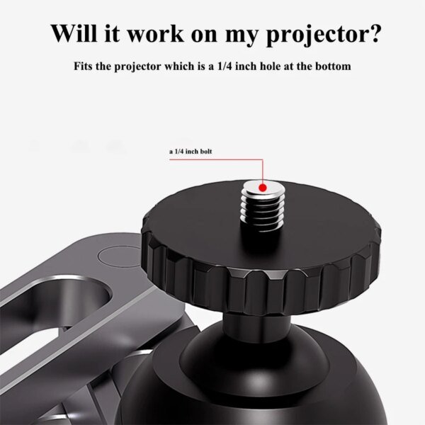 Soporte para proyector de aleación de aluminio resistente, soporte de montaje en pared para artículos con orificio para tornillo universal de 1/4 de pulgada, capacidad de carga de 10 kg, XGIMI TD - Image 5