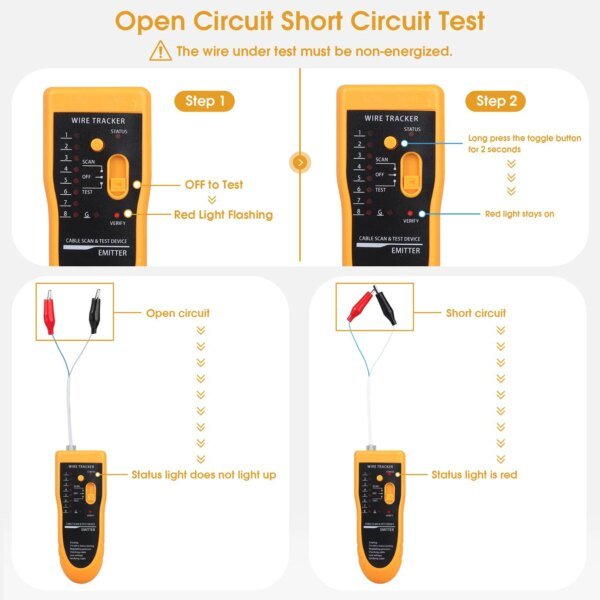 Comprobador de cables de red para STP, UTP, Cat5, Cat6, RJ45, RJ11, detector de línea, rastreador de Ethernet cableado, herramienta de línea telefónica - Image 5