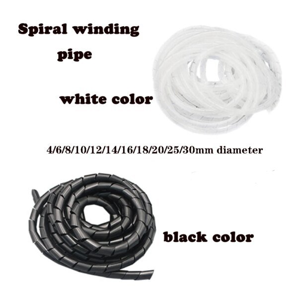 Organizador de cables en espiral flexible de 4/6/8/10/12/16 mm para cables de polietileno (PE)
