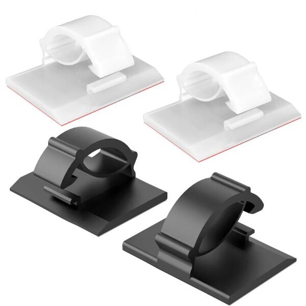Organizador de cables con 30 clips, soporte para cables, estación de trabajo de escritorio, organizador de cables, carga USB, línea de datos, bobinadora, gestión de cables. - Image 2