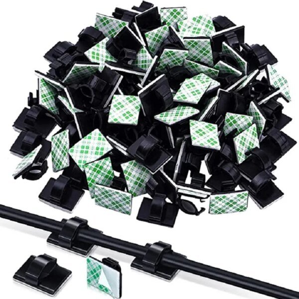 Organizador de cables con 30 clips, soporte para cables, estación de trabajo de escritorio, organizador de cables, carga USB, línea de datos, bobinadora, gestión de cables.