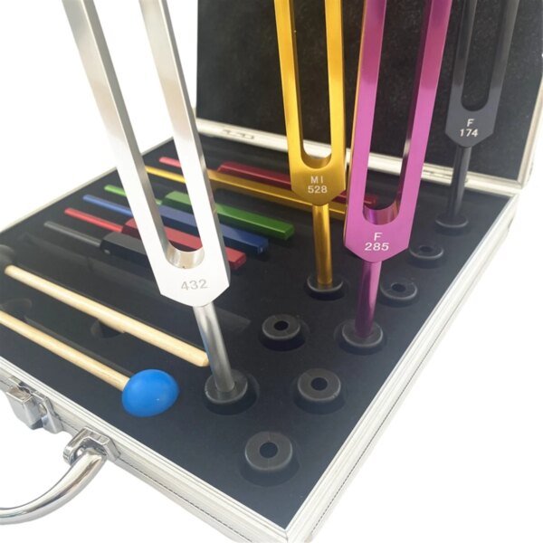 Juego de diapasones de 10 piezas, diapasones para curar chakras, terapia de sonido, mantener el cuerpo plateado - Image 5