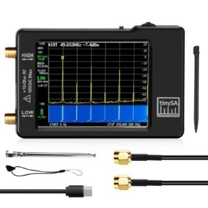 Analizadores de espectro pequeños de mano mejorados Pantalla TinySA de 2,8" 100 kHz a 960 MHz con analizador V0.3.1_E versión protegida ESD